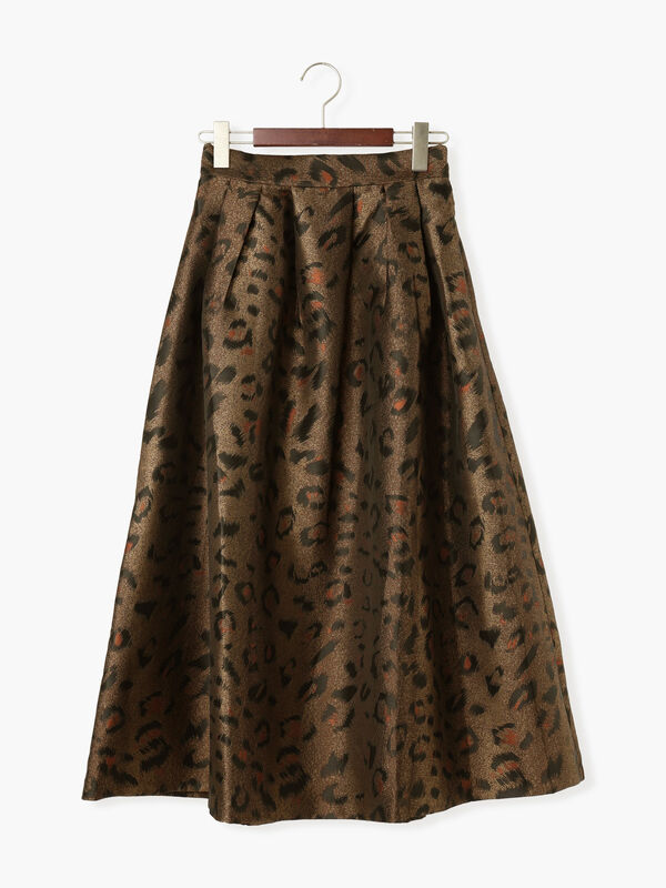 あちゃちゅむ レオパード柄 フレアロングスカート あちゃちゅむ
