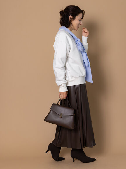 レザータックプリーツスカート（ブラック/ブラウン）｜Te chichi（テチチ）通販