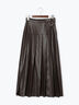 レザータックプリーツスカート（ブラック/ブラウン）｜Te chichi（テチチ）通販