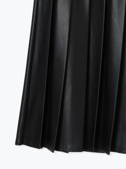 レザータックプリーツスカート（ブラック/ブラウン）｜Te chichi（テチチ）通販