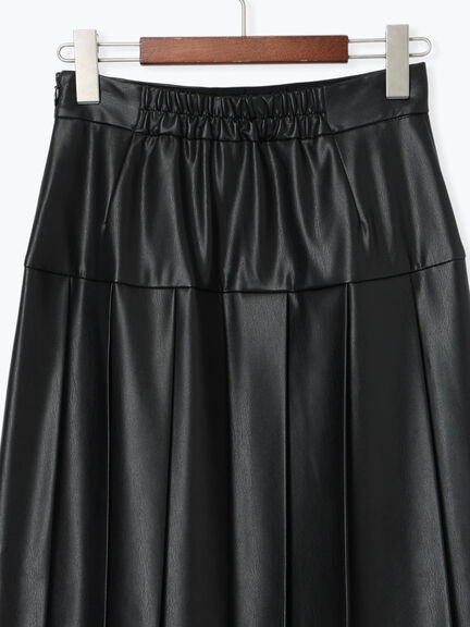 レザータックプリーツスカート（ブラック/ブラウン）｜Te chichi（テチチ）通販