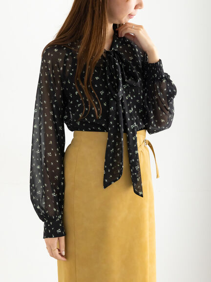 パターンアソートシフォンボウタイブラウス《2025Autumn catalog vol.2 item》（チャコールグレー/ブラック/ボルドー/ブラウン）｜Te chichi（テチチ）通販