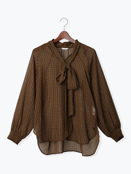 パターンアソートシフォンボウタイブラウス《2025Autumn catalog vol.2 item》（チャコールグレー/ブラック/ボルドー/ブラウン）｜Te chichi（テチチ）通販