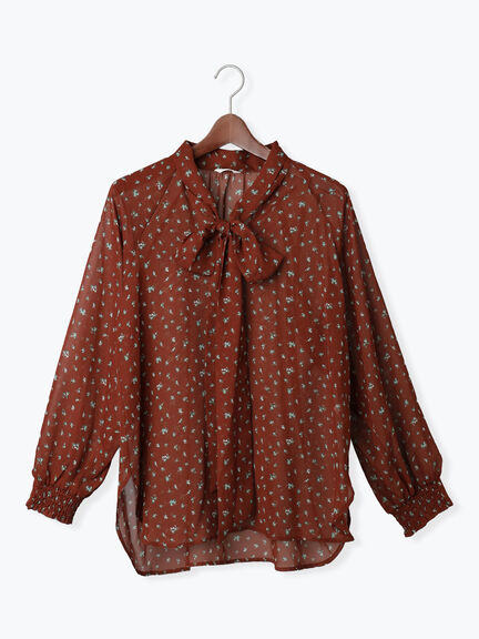 パターンアソートシフォンボウタイブラウス《2025Autumn catalog vol.2 item》（チャコールグレー/ブラック/ボルドー/ブラウン）｜Te chichi（テチチ）通販