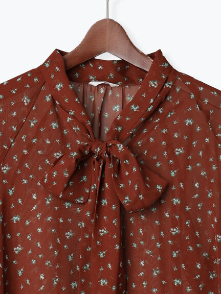 パターンアソートシフォンボウタイブラウス《2025Autumn catalog vol.2 item》（チャコールグレー/ブラック/ボルドー/ブラウン）｜Te chichi（テチチ）通販