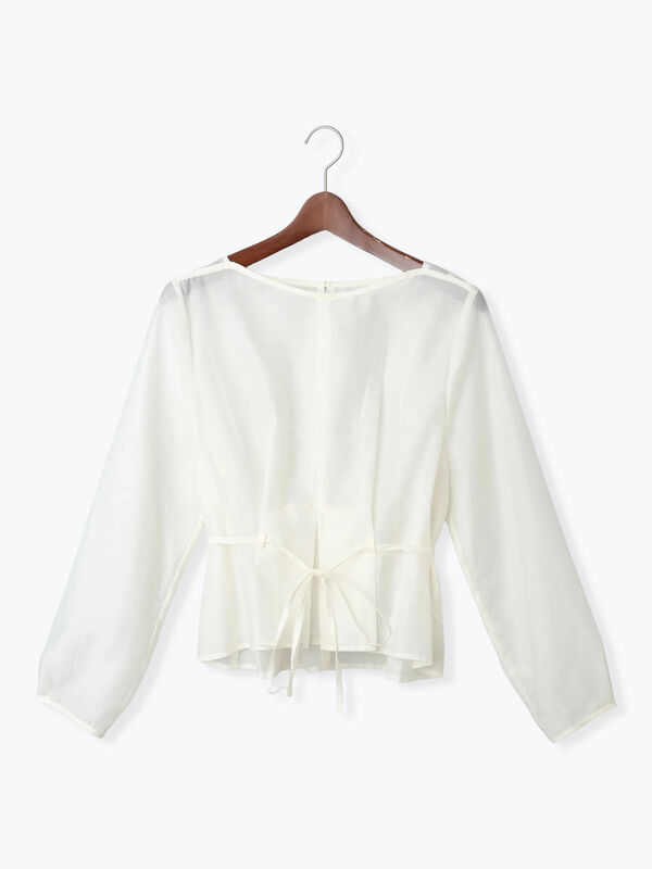 セール】 ナローリボンシアーペプラムブラウス《2025Autumn catalog