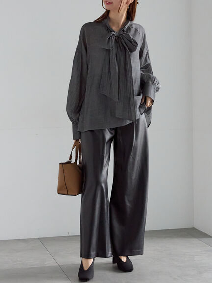 シアーデニムボウタイブラウス（ブラック/ブルー）｜Te chichi（テチチ）通販