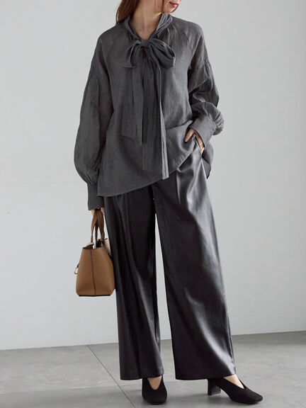 シアーデニムボウタイブラウス（ブラック/ブルー）｜Te chichi（テチチ）通販