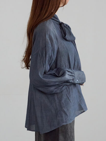 シアーデニムボウタイブラウス（ブラック/ブルー）｜Te chichi（テチチ）通販