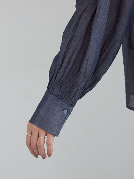 シアーデニムボウタイブラウス（ブラック/ブルー）｜Te chichi（テチチ）通販