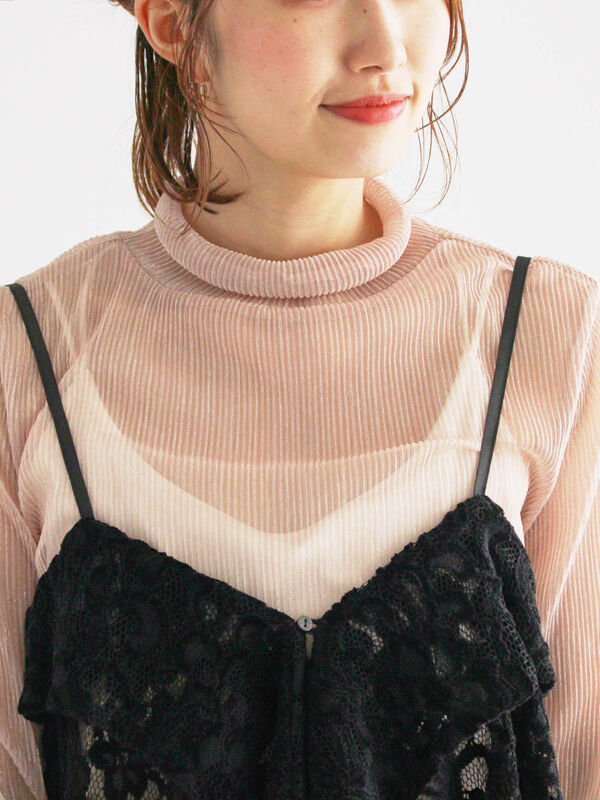 セール】 ベロアレースキャミソール（ブラック/ブラウン/トップス