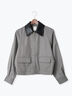 ファブリックアソート衿付きブルゾン(グレー/ブラウン)|Te chichi(テチチ)通販