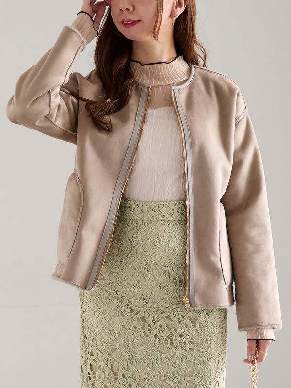 リバーシブルファームートンブルゾン（モカ）｜Te chichi（テチチ）通販