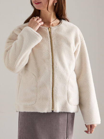 リバーシブルファームートンブルゾン（ベージュ/モカ）｜Te chichi（テチチ）通販