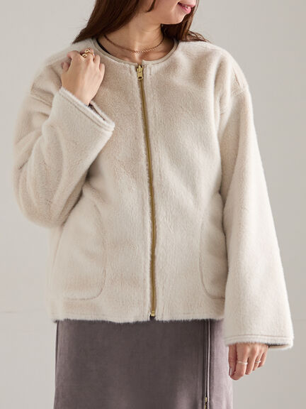 リバーシブルファームートンブルゾン（ベージュ/モカ）｜Te chichi（テチチ）通販