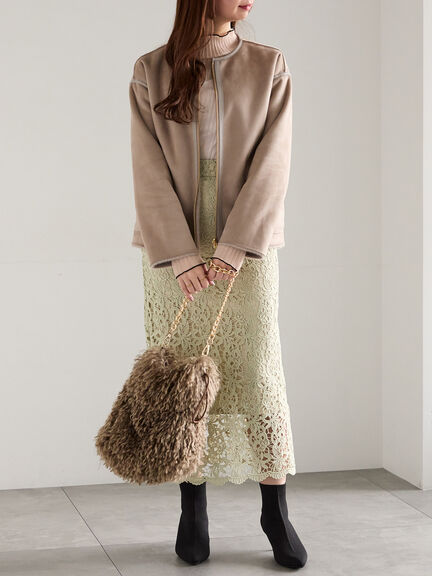 リバーシブルファームートンブルゾン（ベージュ/モカ）｜Te chichi（テチチ）通販