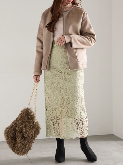 リバーシブルファームートンブルゾン（ベージュ/モカ）｜Te chichi（テチチ）通販