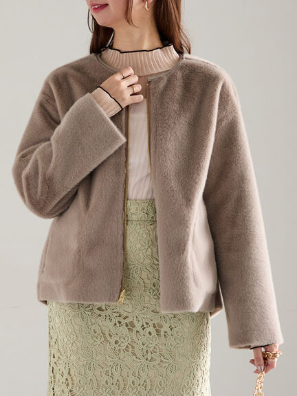 リバーシブルファームートンブルゾン（ベージュ/モカ）｜Te chichi（テチチ）通販