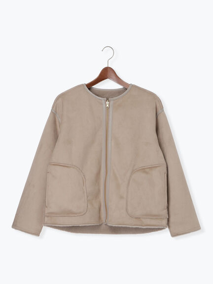 リバーシブルファームートンブルゾン（ベージュ/モカ）｜Te chichi（テチチ）通販