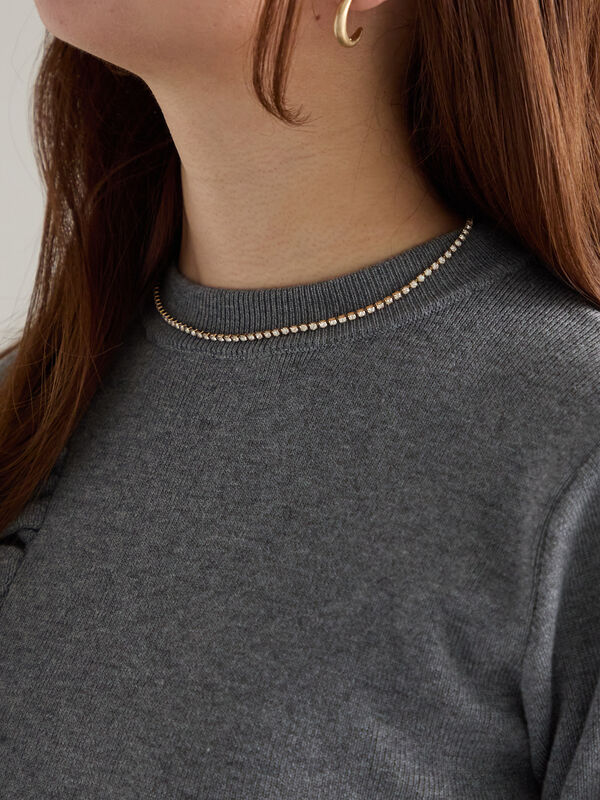 ラインストーンネックレス（ゴールド）｜Te chichi（テチチ）通販