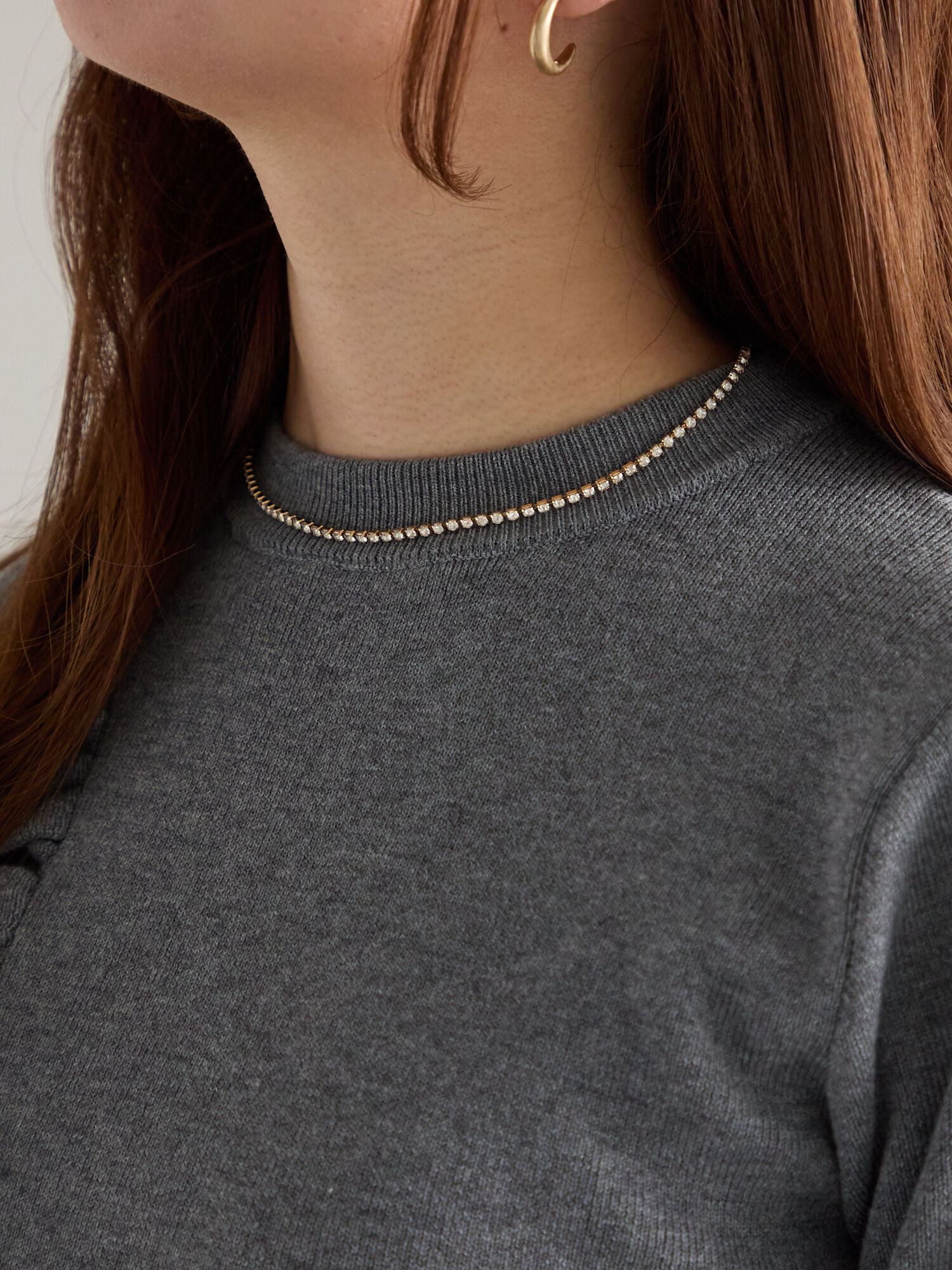 ラインストーンネックレス（ゴールド/アクセサリー/ネックレス）| Te