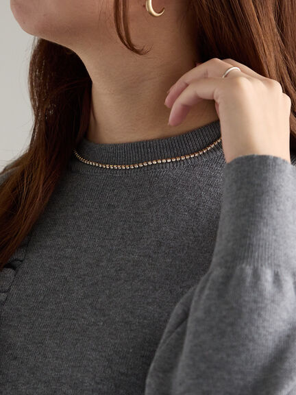 ラインストーンネックレス（ゴールド）｜Te chichi（テチチ）通販