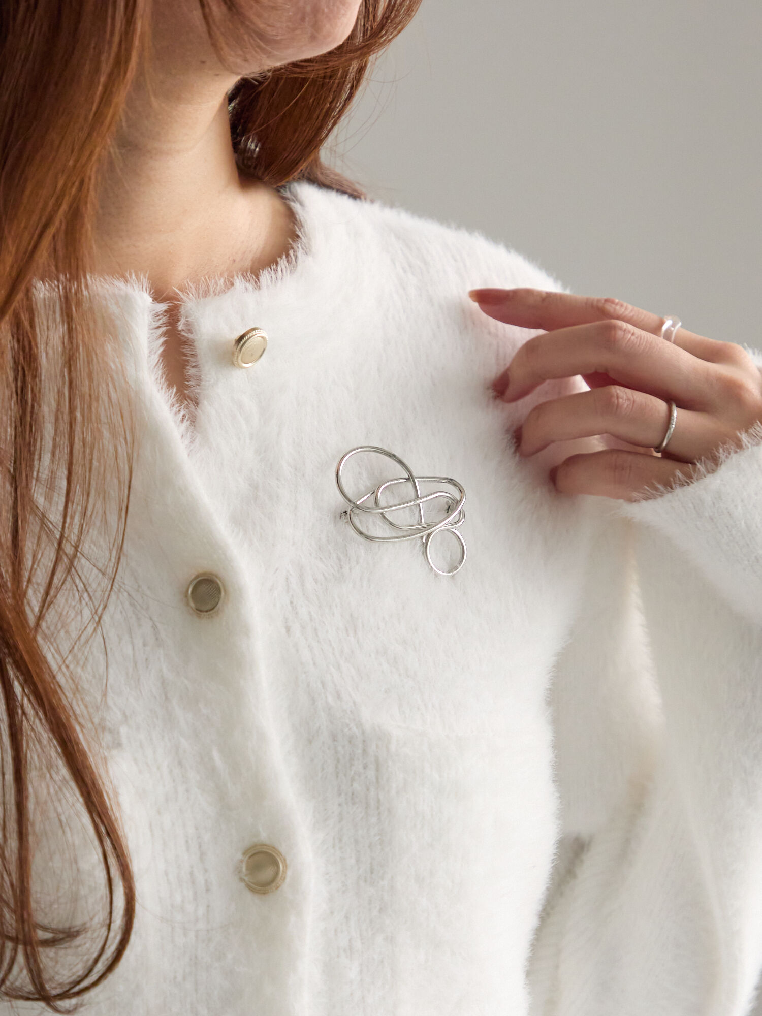 ランダムラインブローチ（シルバー/ゴールド/アクセサリー/その他