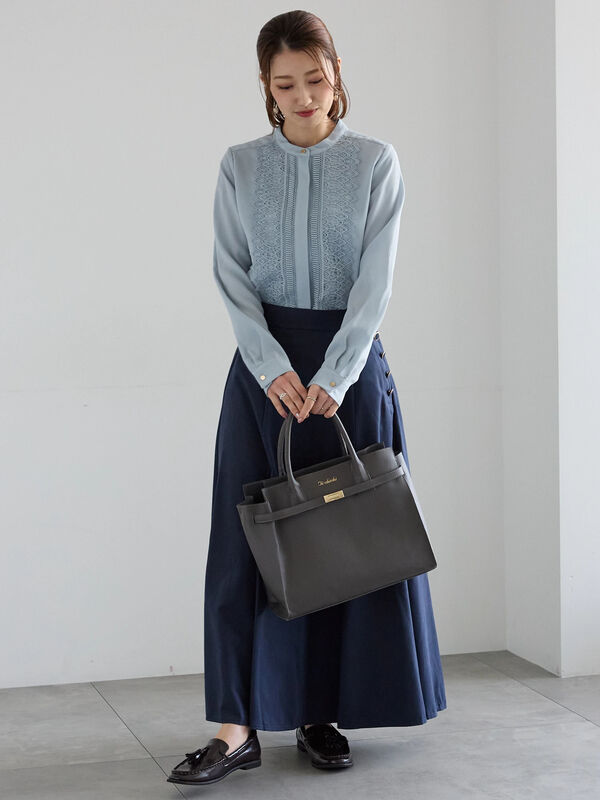 ポイントベルトハンドBAG（グレー/キャメル/バッグ/バッグ・ポーチ