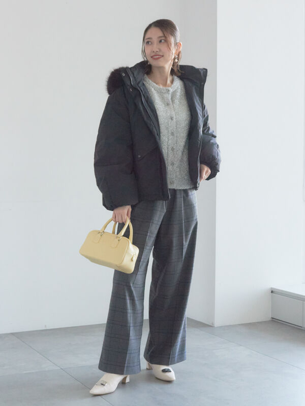 セール】 【宮本茉由着用】フードショートダウンジャケット（ブラック