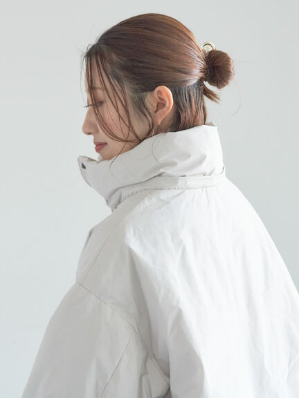 【宮本茉由着用】フードショートダウンジャケット（ブラック/カーキ/Ｓグレー）｜Te chichi（テチチ）通販