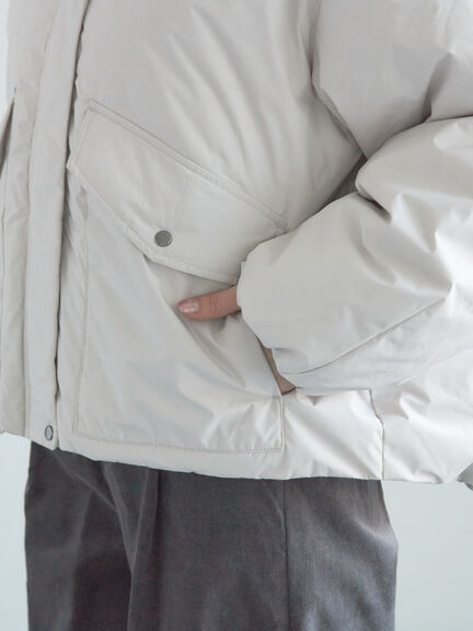 【宮本茉由着用】フードショートダウンジャケット（ブラック/カーキ/Ｓグレー）｜Te chichi（テチチ）通販