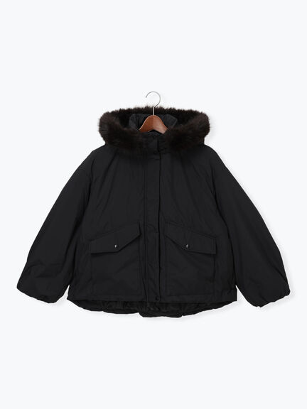 【宮本茉由着用】フードショートダウンジャケット（ブラック/カーキ/Ｓグレー）｜Te chichi（テチチ）通販