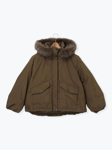 【宮本茉由着用】フードショートダウンジャケット（ブラック/カーキ/Ｓグレー）｜Te chichi（テチチ）通販