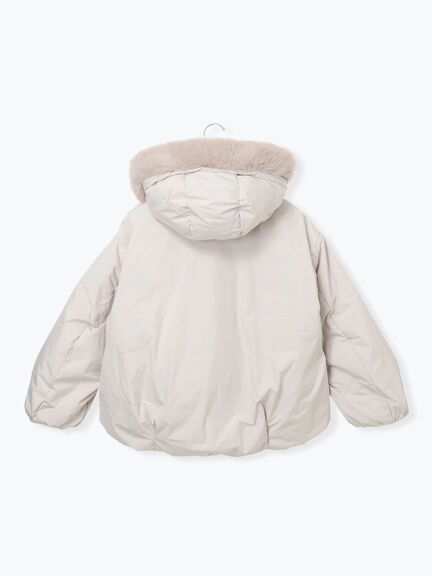 【宮本茉由着用】フードショートダウンジャケット（ブラック/カーキ/Ｓグレー）｜Te chichi（テチチ）通販