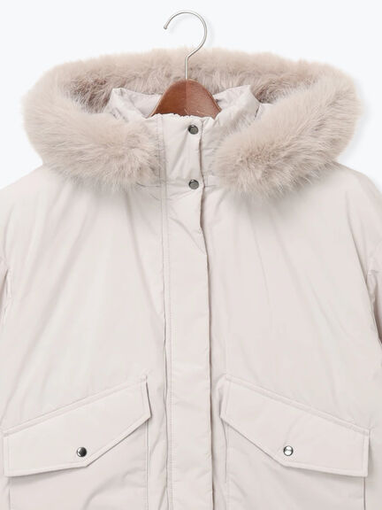 【宮本茉由着用】フードショートダウンジャケット（ブラック/カーキ/Ｓグレー）｜Te chichi（テチチ）通販