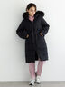 【宮本茉由着用】フードロングダウンコート（ブラック/ネイビー）｜Te chichi（テチチ）通販
