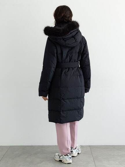 【宮本茉由着用】フードロングダウンコート（ブラック/ネイビー）｜Te chichi（テチチ）通販
