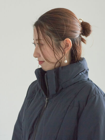 【宮本茉由着用】フードロングダウンコート（ブラック/ネイビー）｜Te chichi（テチチ）通販