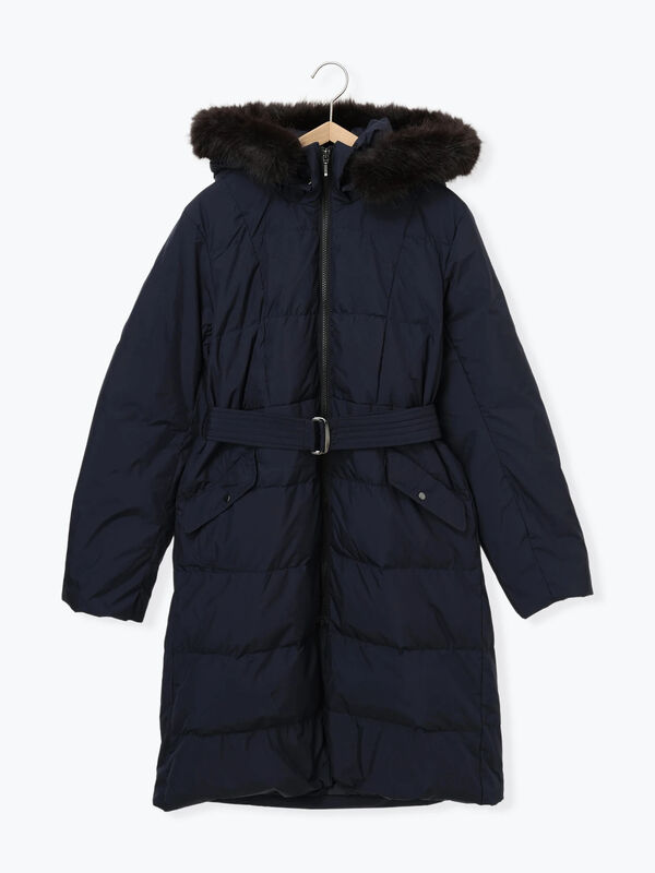 宮本茉由着用】フードロングダウンコート（ブラック/ネイビー/アウター