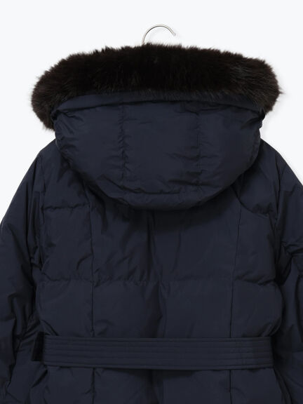 【宮本茉由着用】フードロングダウンコート（ブラック/ネイビー）｜Te chichi（テチチ）通販