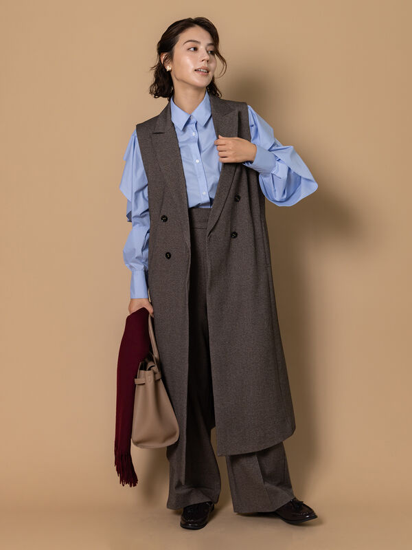 新品 HOMME PLISSE テーラード プリーツ ロングジレ ベスト 3 Demi-Luxe BEAMS（デミルクス ビームス）の「Demi-Luxe BEAMS