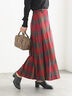 チェックアソートロングプリーツスカート(レッド)|Te chichi(テチチ)通販