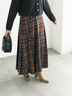 チェックアソートロングプリーツスカート(ブラック/レッド/ブラウン/ネイビー)|Te chichi(テチチ)通販