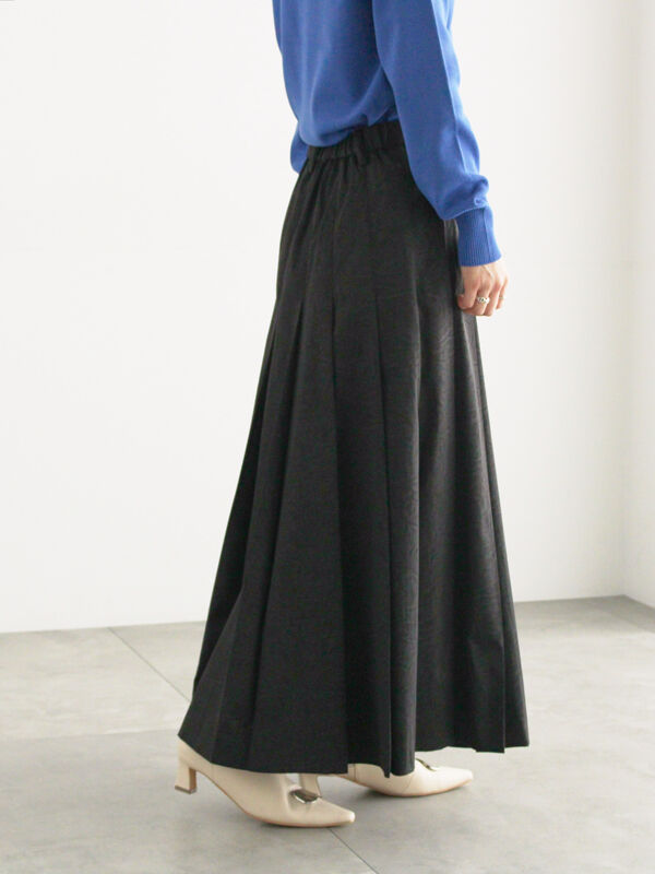 セール】 チェックアソートロングプリーツスカート（ブラック/レッド