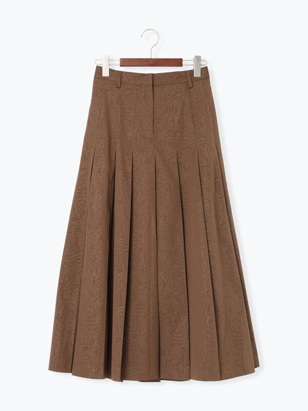 チェックアソートロングプリーツスカート（ブラック/レッド