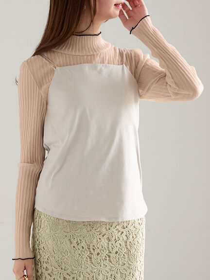 セール】 前後2WAYサテン&スムースキャミソール（グレー