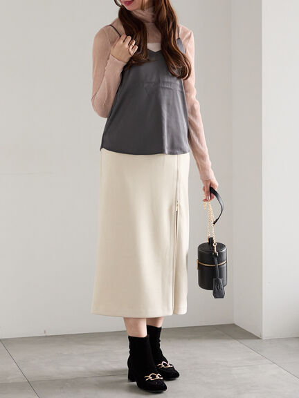 前後2WAYサテン&スムースキャミソール（グレー/チャコールグレー/ブラック）｜Te chichi（テチチ）通販