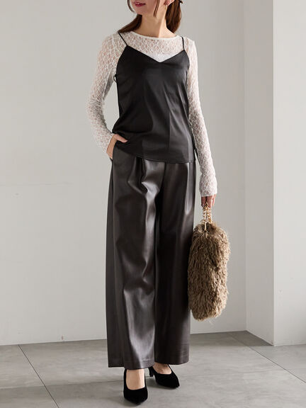 前後2WAYサテン&スムースキャミソール（グレー/チャコールグレー/ブラック）｜Te chichi（テチチ）通販