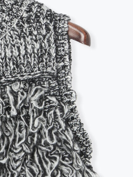 ループ編みコンパクトジップベスト（グレー）｜Te chichi（テチチ）通販