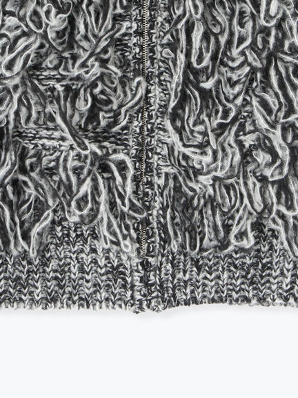 ループ編みコンパクトジップベスト（グレー）｜Te chichi（テチチ）通販